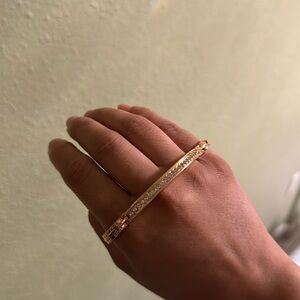 Rose gold cuff bracelet with diamonds